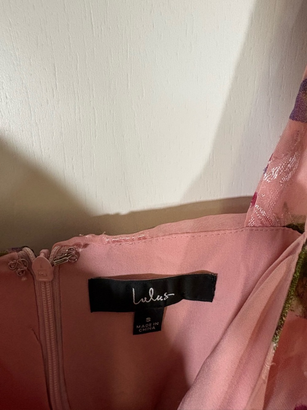 Lulus Lush Loveliness Pink Floral Jacquard Tie-Strap Midi‎ Dress Size S NWT - Picture 6 of 8